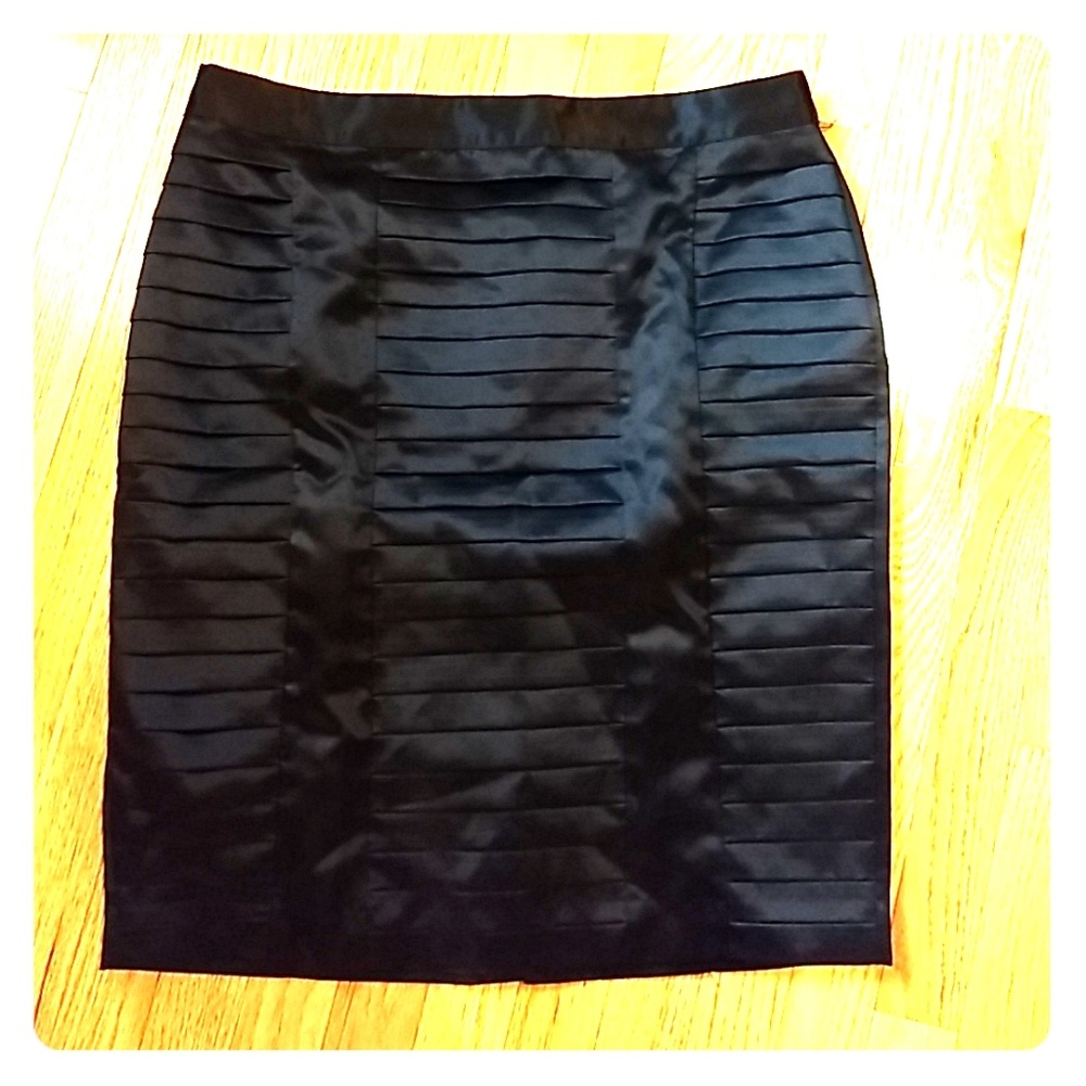 Black Satin Pencil Skirt by Worthington